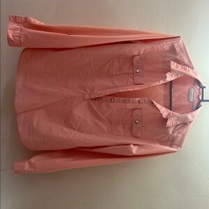 New York & Company Coral Button-Up Blouse